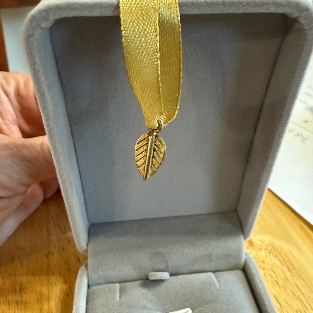 Vinnie Day Gold Plated Logo Leaf Pendant